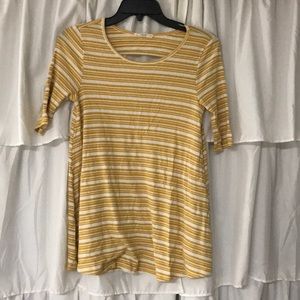 Striped gold mid sleeve shirt